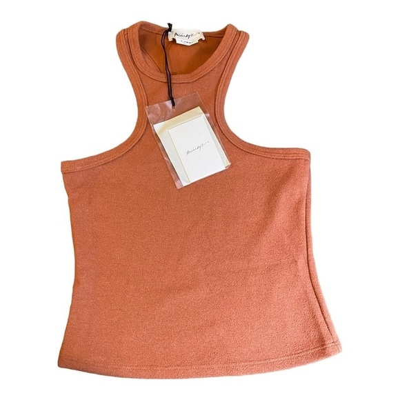 NEW The Line By K Racerback Tank Top Tatum Cropped Mars Orange XS - Picture 5 of 8